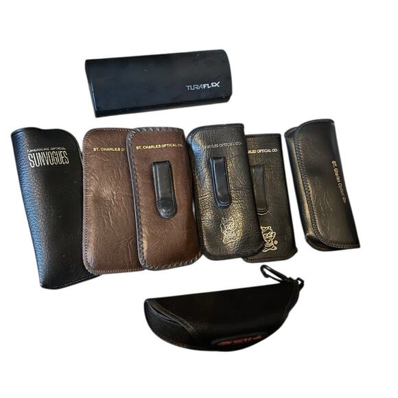 Lot of 8 Vintage Eyeglass Cases American Optical St. Charles Optical Co. Turafle - Picture 1 of 6